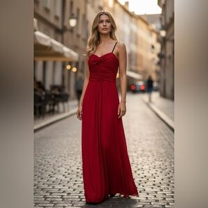 Laundry By Shelli Segal Striking Red Maxi Dress